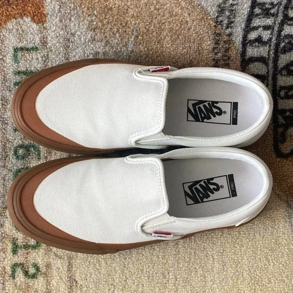 Vans Slip-On Pro Shoes Sneakers Pearl Gum White Tan Size 9 Women’s = 7.5 Mens - Picture 9 of 16
